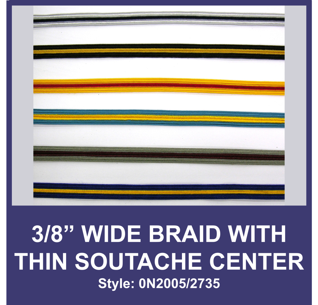 3/8″ Wide Braid with Thin Soutach Center