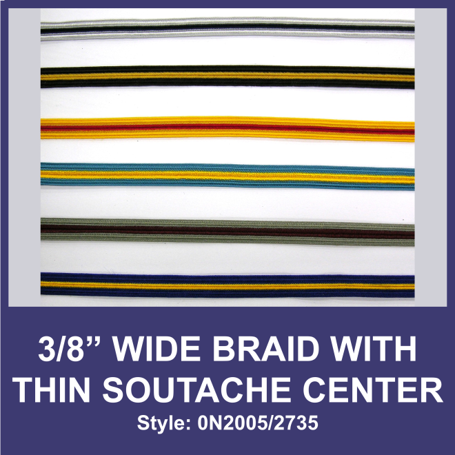 3/8″ Wide Braid with Thin Soutach Center