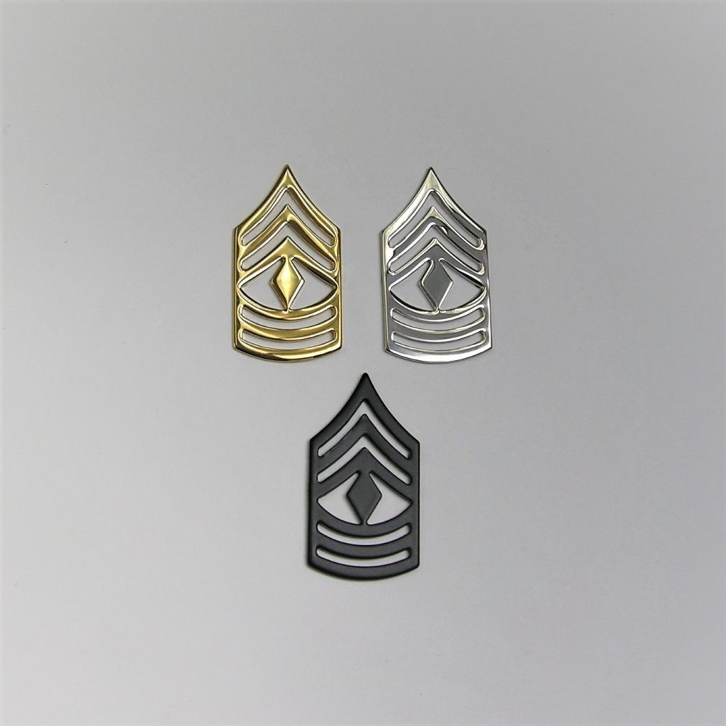 First Sergeant Police Collar Brass Rank Insignia