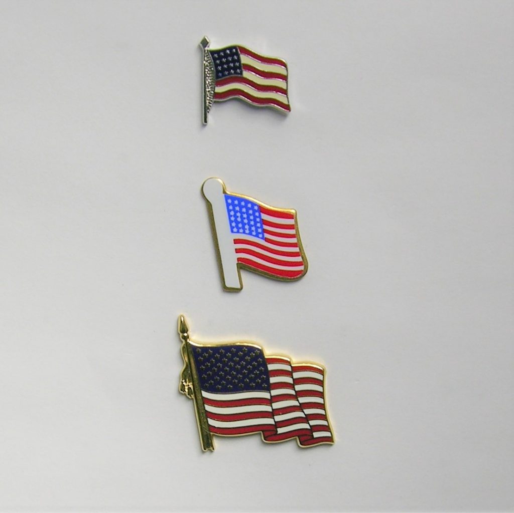 American Flag Collar Pins, Police, Fire
