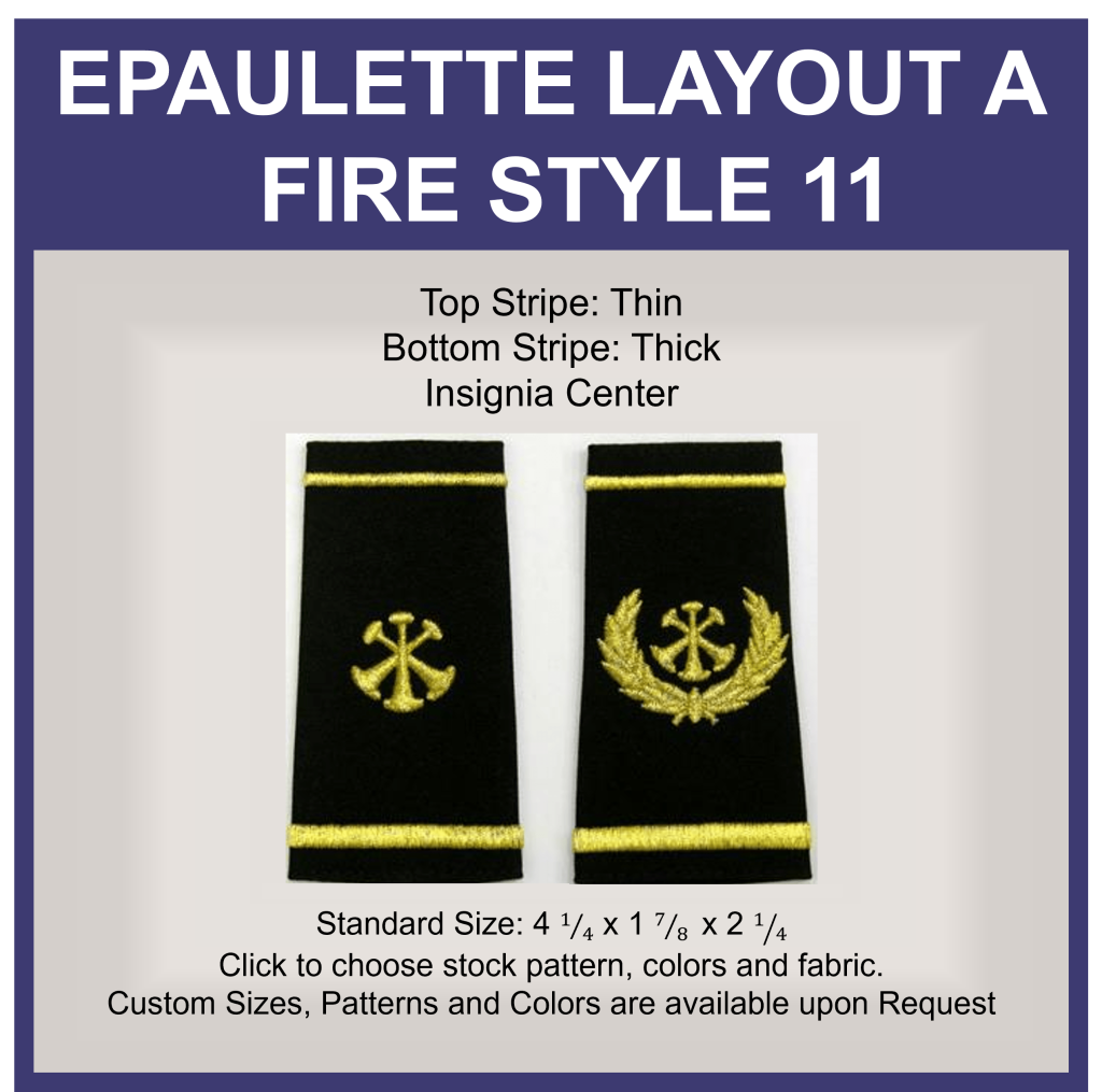 Fire Department Epaulette - Layout A; Bugle Style "11"