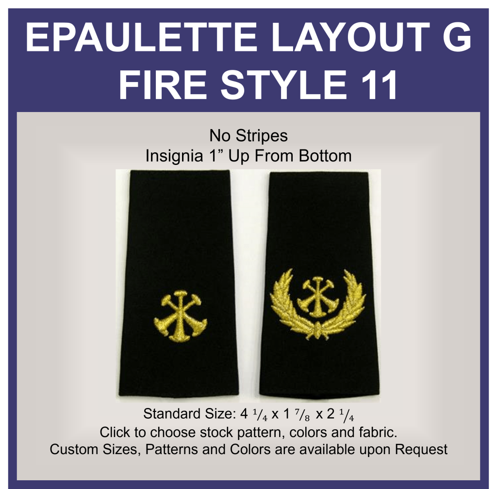 Fire Department Epaulette - Layout G; Bugle Style "11"