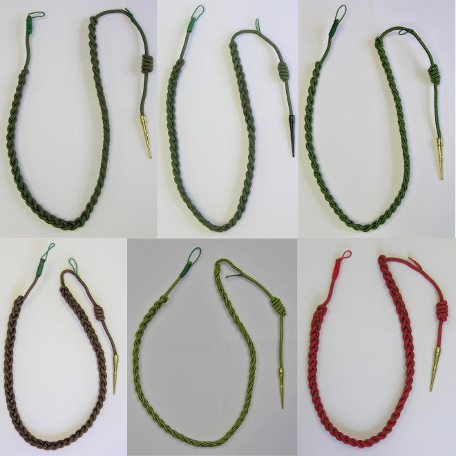 Genuine US Army Military Police Shoulder Cord – Green & Yellow – Vanguard Brand, Made In USA