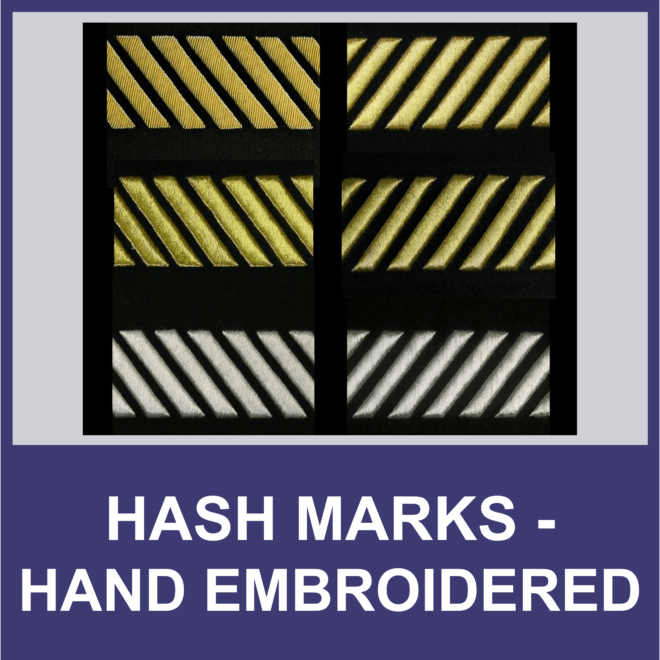 Hash Marks (Angled Bars) - Hand Embroidered