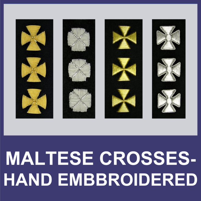 Maltese Crosses - Hand Embroidered