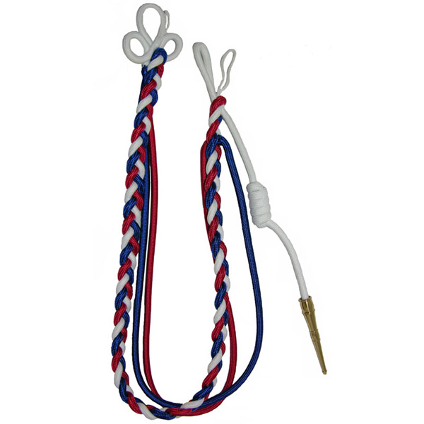 Red, White & Blue Citation Cord with Tip, Police, Fire, Honor Guard, Marching Band