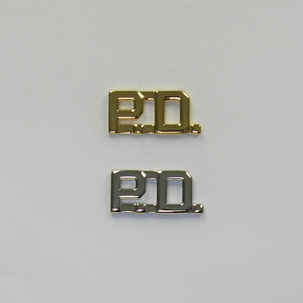 Silver Police Collar Brass – HPD Style Pin & Clutch, Rank Insignia, Like-New Accessory